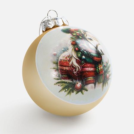 Елочный шар Finery Matt, 10 см, матовый золотистый