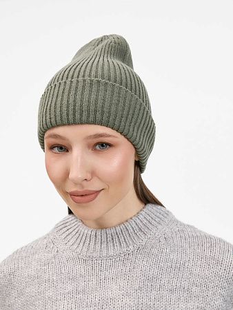 Шапка Catch Match без помпона, зеленая (полынь)