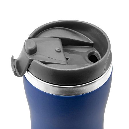 Термокружка SLIM SOFT 350мл. Темно-синяя с черной крышкой 6031.14