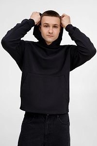 Худи оверсайз унисекс Kosmos, черное, размер XS/S