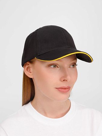 Бейсболка Buffalo, черная с желтым
