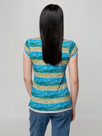 Футболка женская Rayet Lady двусторонняя, голубая с зеленым, размер S