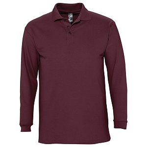 Рубашка поло мужская с длинным рукавом Winter II 210 бежевая под нанесение