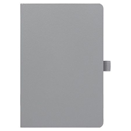 Блокнот Alfa Polo Line А5 в линейку матовый, серый, в твердой обложке с оранжевой резинкой и петлей для ручки