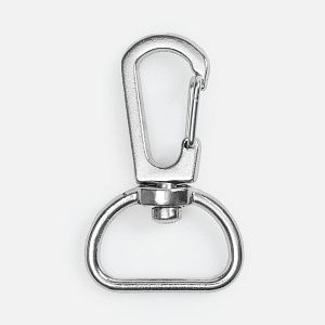 Застежка-карабин Snap hook, M, серебристая (хром)
