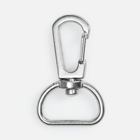 Застежка-карабин Snap hook, M, серебристая (хром)