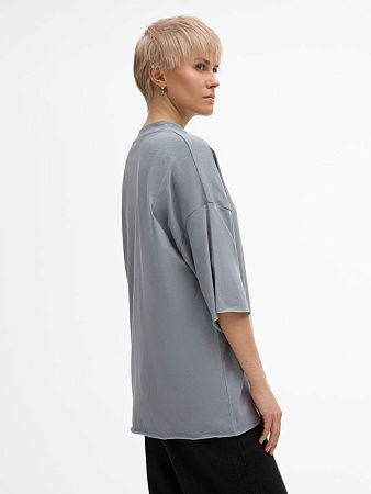 Футболка унисекс оверсайз T1, серая, размер XL/2XL