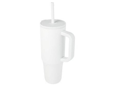 Герметичная термокружка «Brady» с силиконовой трубочкой, переработанная сталь, 900 мл