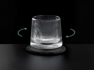 Вращающийся бокал для виски на сланцевом костере «Ventura»