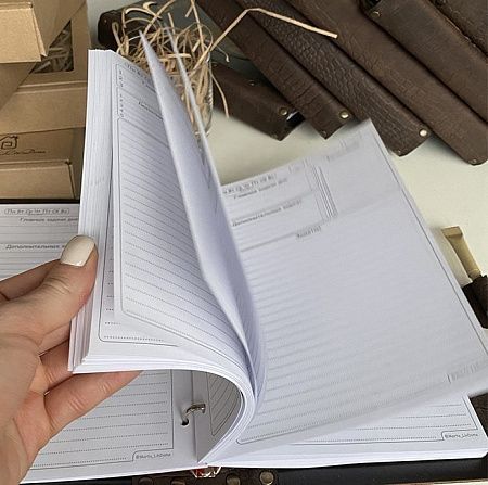 Ежедневник из дерева и кожи А5 с карманом, с вашим дизайном