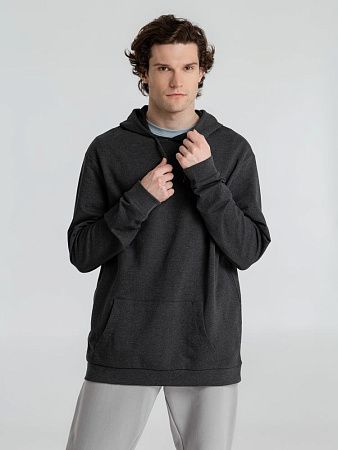 Толстовка с капюшоном унисекс Hoodie, серый меланж (антрацит), размер XS