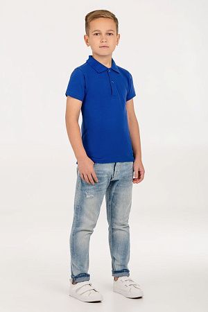 Рубашка поло детская Virma Kids, ярко-синяя, размер 10 лет (130-140 см)