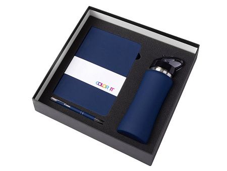 Подарочный набор "Color it" с блокнотом, металлической ручкой и бутылкой