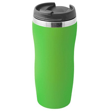 Термокружка SLIM SOFT 350мл. Салатовая с черной крышкой 6031.15