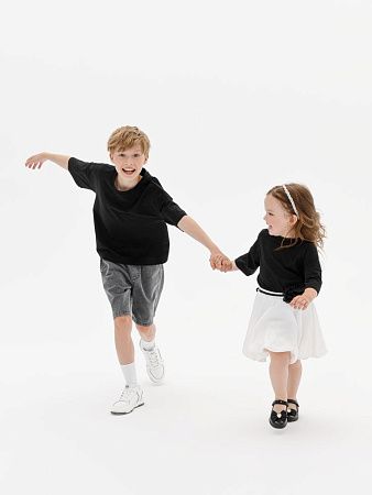 Футболка детская оверсайз Teezer, черная, размер 8 лет (122-128 см)