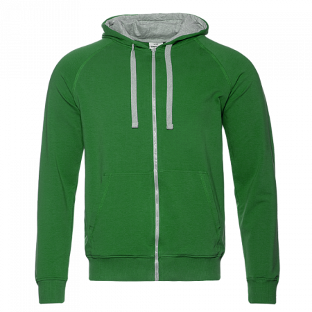 Толстовка мужская STAN с капюшоном на молнии футер без начёса 260, 61, Зелёный,  (30)  (56/XXXL)