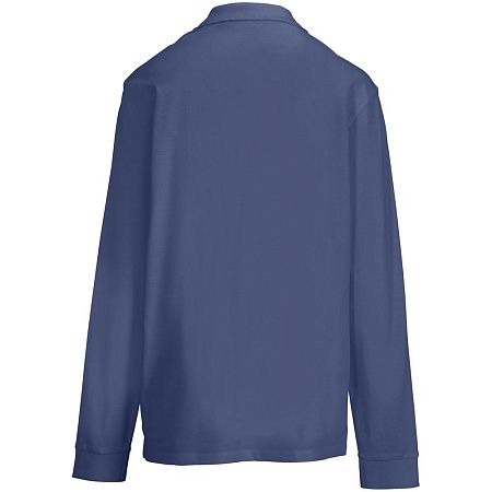 Рубашка поло унисекс с длинным рукавом Pacific LSL, синяя (джинс), размер XS