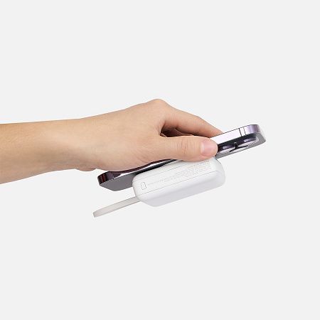 Внешний аккумулятор с подсветкой Риттер PD (Ritter PD) 10000mAh с функцией беспроводной зарядки 15W, белый