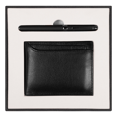 Набор подарочный Solution Superior Duo (кошелек с картхолдером, ручка роллер), чёрный