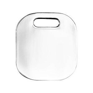 Шильд металлический квадратный со скругленными углами, серебристый