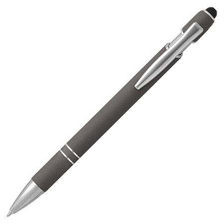 Ручка шариковая, Star Soft Touch Shiny Silver Requis, темно-серая