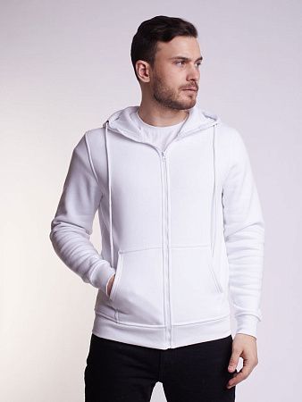 Худи на молнии Premium Heavy, белое, размер XL