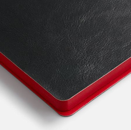 Ежедневник Doppio, недатированный, черный с красным
