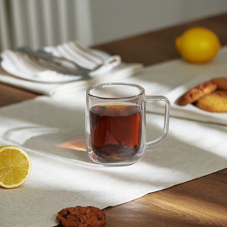Кружка стеклянная с двойными стенками Viora
