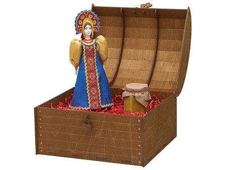 Подарочный набор: кукла фарфоровая, крем-мёд с лаймом и имбирем