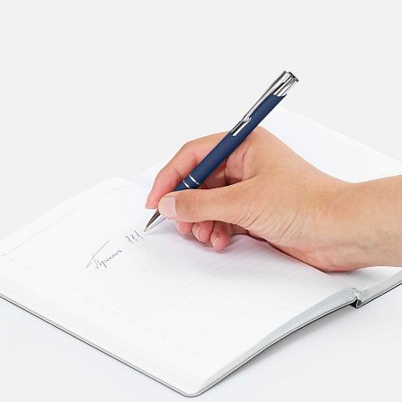 Ручка шариковая Keskus Soft Touch, темно-синяя