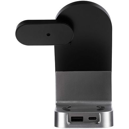 Зарядная станция с часами E-Store для смартфона, часов и наушников, черная