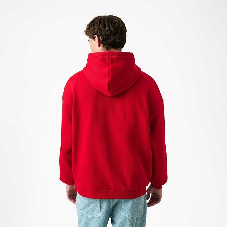 Худи релакс унисекс Баланс (Balance), с начесом, красный, размер XS/S