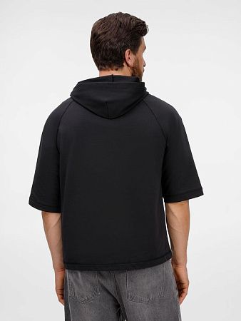 Футболка оверсайз унисекс с капюшоном Neofit, черная, размер M/L
