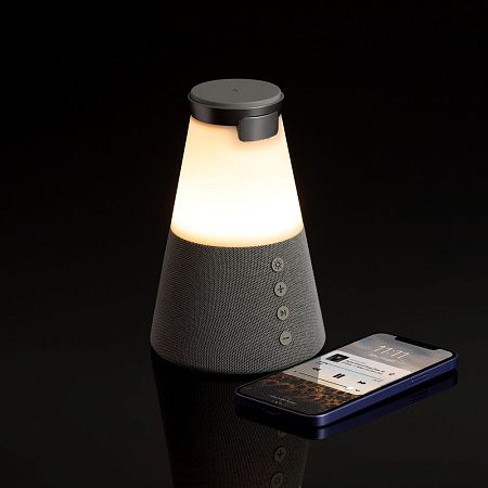 Bluetooth-колонка с беспроводной зарядкой и подсветкой Cone Sonance, серая