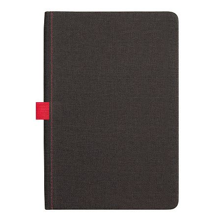 Блокнот Forest  Alfa Orion Rosewood А5, недатированный, в твердой обложке, темно-серый с красной резинкой и петлей для ручки