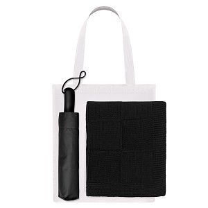 Подарочный набор Levante, черный (зонт, плед, шоппер)