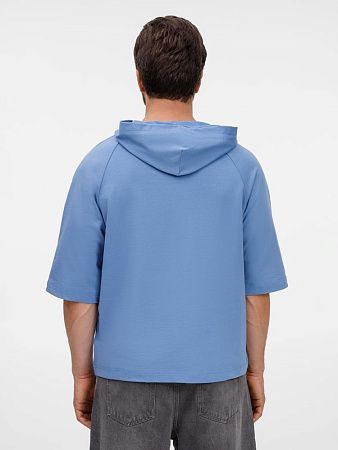 Футболка оверсайз унисекс с капюшоном Neofit, синяя, размер XL/2XL