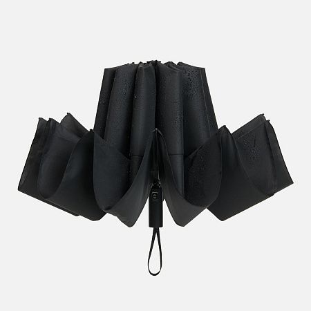 Зонт обратного сложения twoGether с двойным куполом, черный