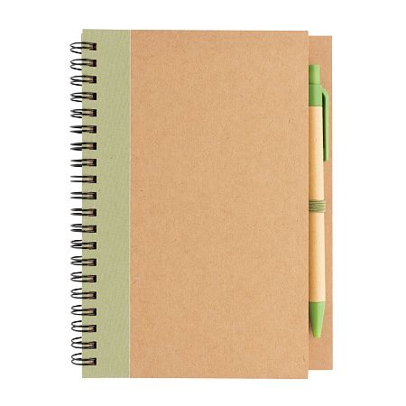 Блокнот на спирали Kraft с ручкой