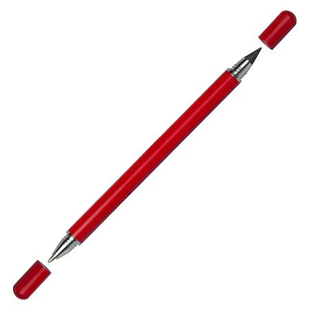 Ручка шариковая и вечный карандаш ETERNITY, металлическая, красная, матовая