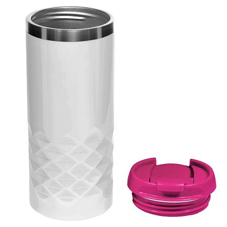 Термокружка NEXT WHITE 350мл. Белая с розовой крышкой 6042.10