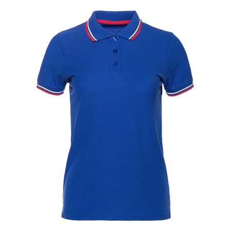 Рубашка поло женская STAN триколор хлопок/полиэстер 185, 04WRUS, Синий,  (16/1)  (42/XS)