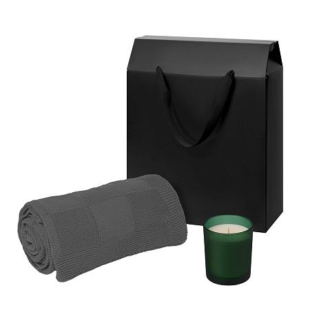 Подарочный набор Enigma. Cella, зеленый (свеча, плед)