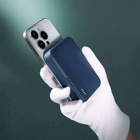 Внешний аккумулятор Юнион PD (Union PD) 10000mAh с функцией беспроводной зарядки 15W, синий