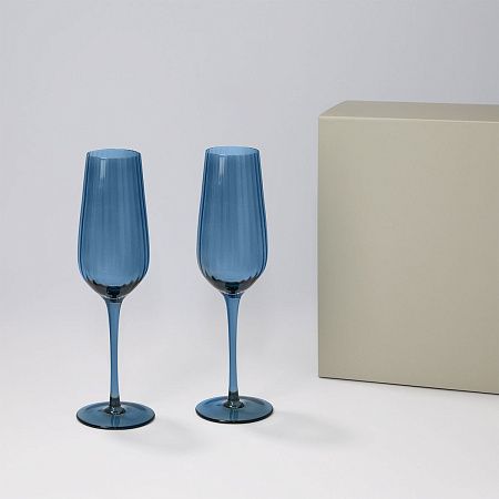 Подарочный набор 2 бокала для шампанского Toscana в серой коробке