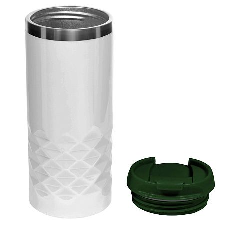 Термокружка NEXT WHITE 350мл. Белая с зеленой крышкой 6042.02