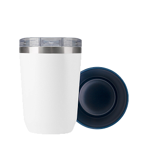 Термокружка вакуумная с керамическим покрытием Arctic, белый/серый