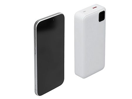 Внешний аккумулятор со встроенными кабелями «Фрэйм Про», быстрая зарядка, 20000мач