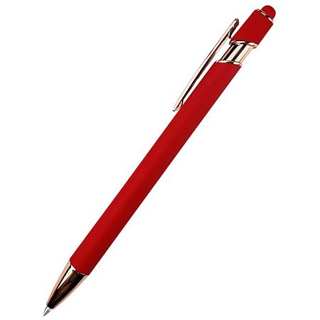 Ручка металлическая Brina софт-тач, красный