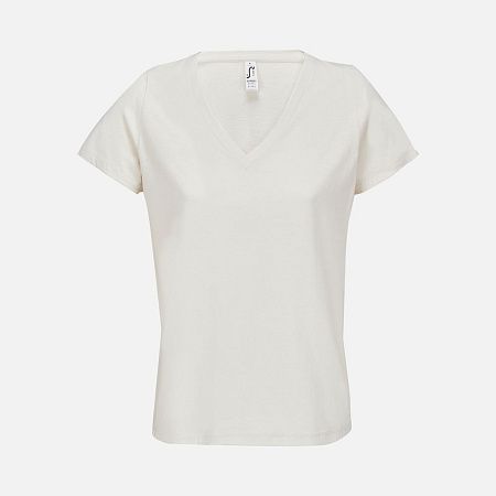 Футболка женская Regent Women с V-образным вырезом, молочно-белая, размер XS